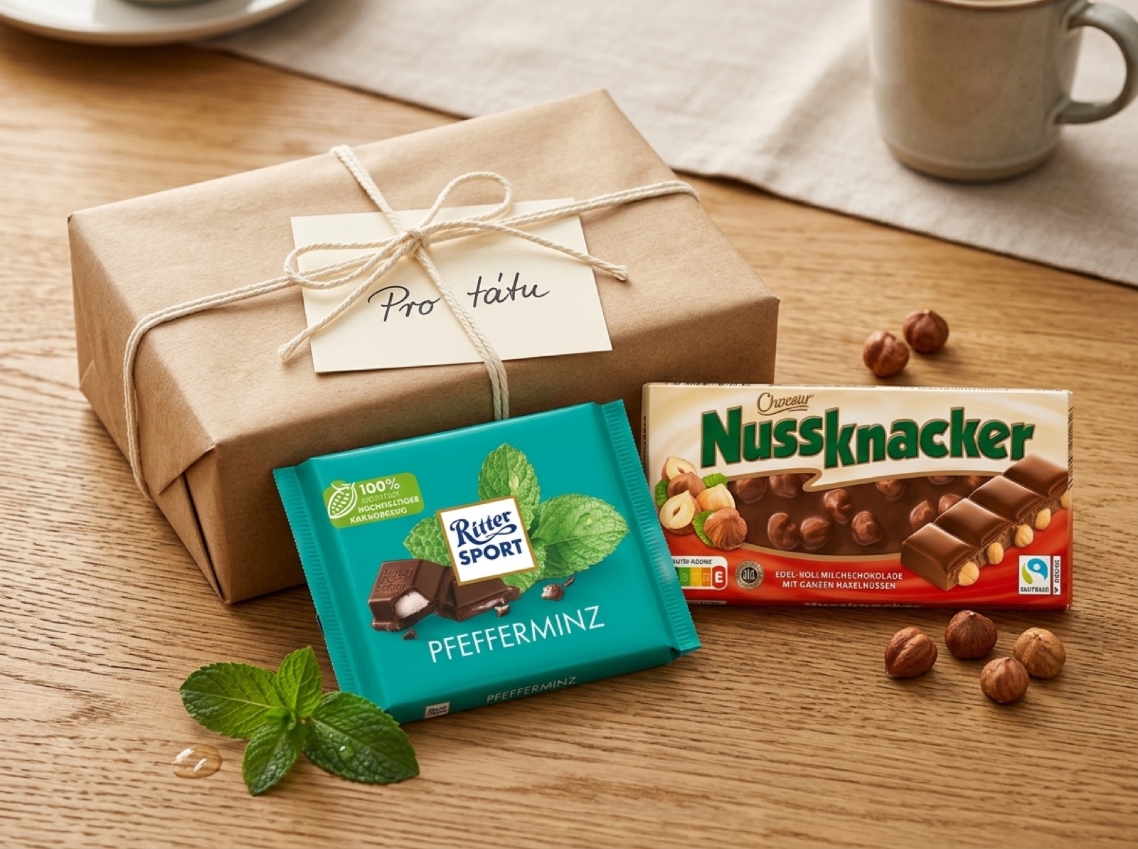 Sladký dárek pro tátu s čokoládami Ritter Sport a Choceur Nussknacker