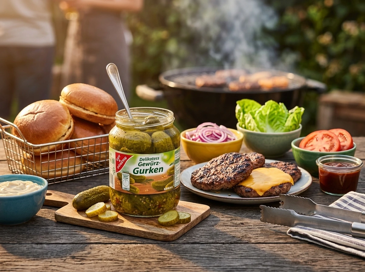 Okurky a burger toppings na jarní grilovačku