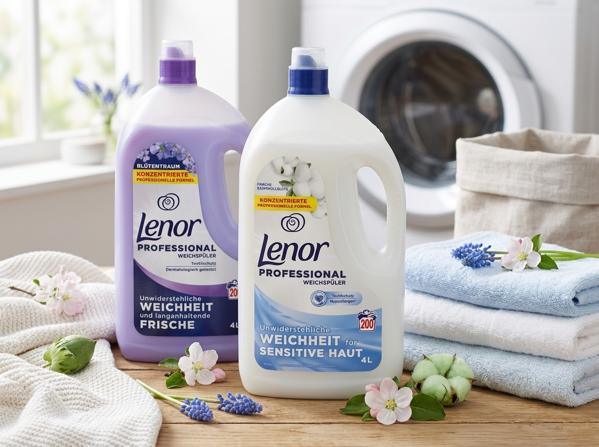 Lenor Professional Jarní květiny a Sensitiv u čistého prádla