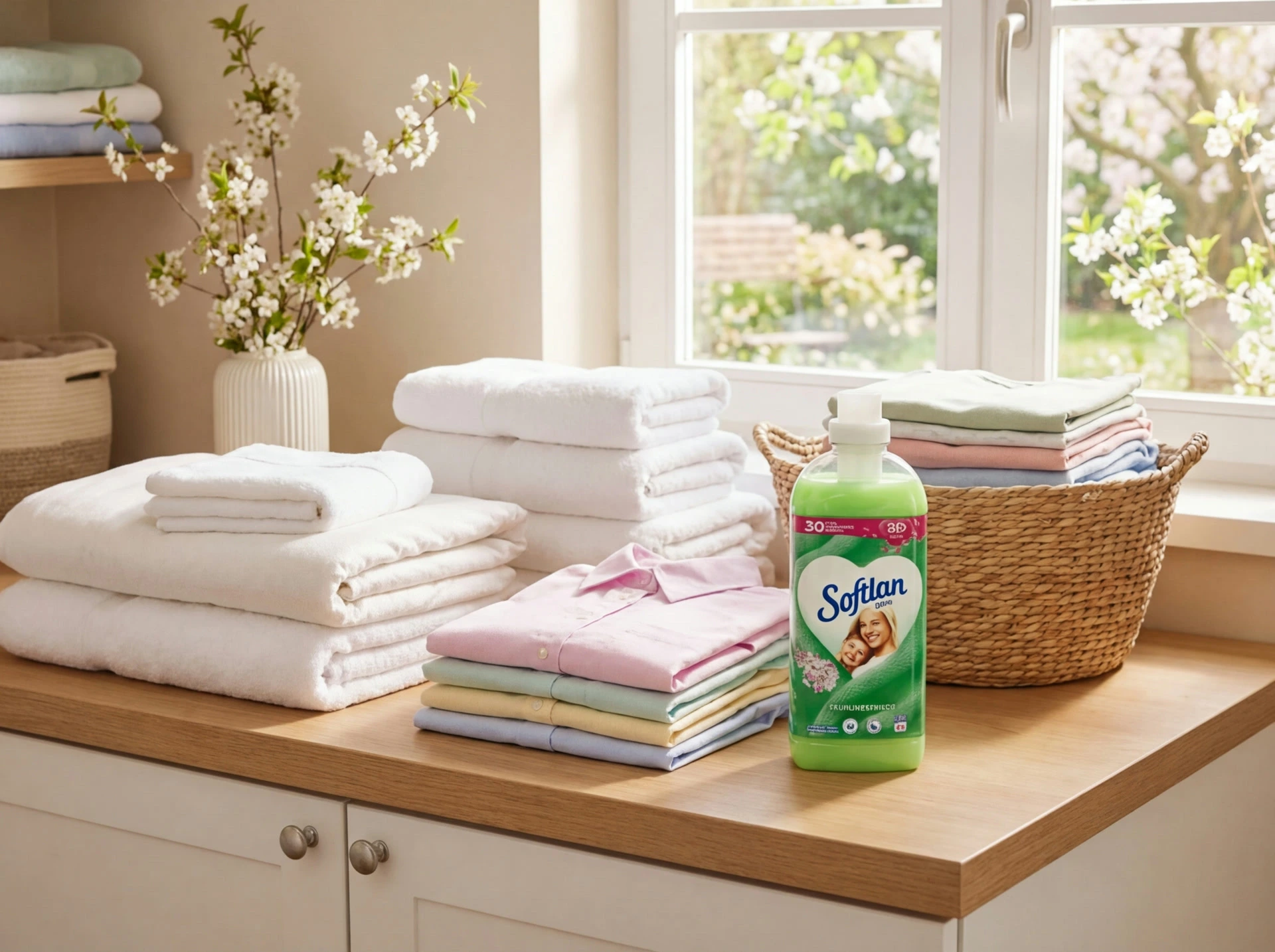 Čerstvě vypraté prádlo s německou aviváží Softlan