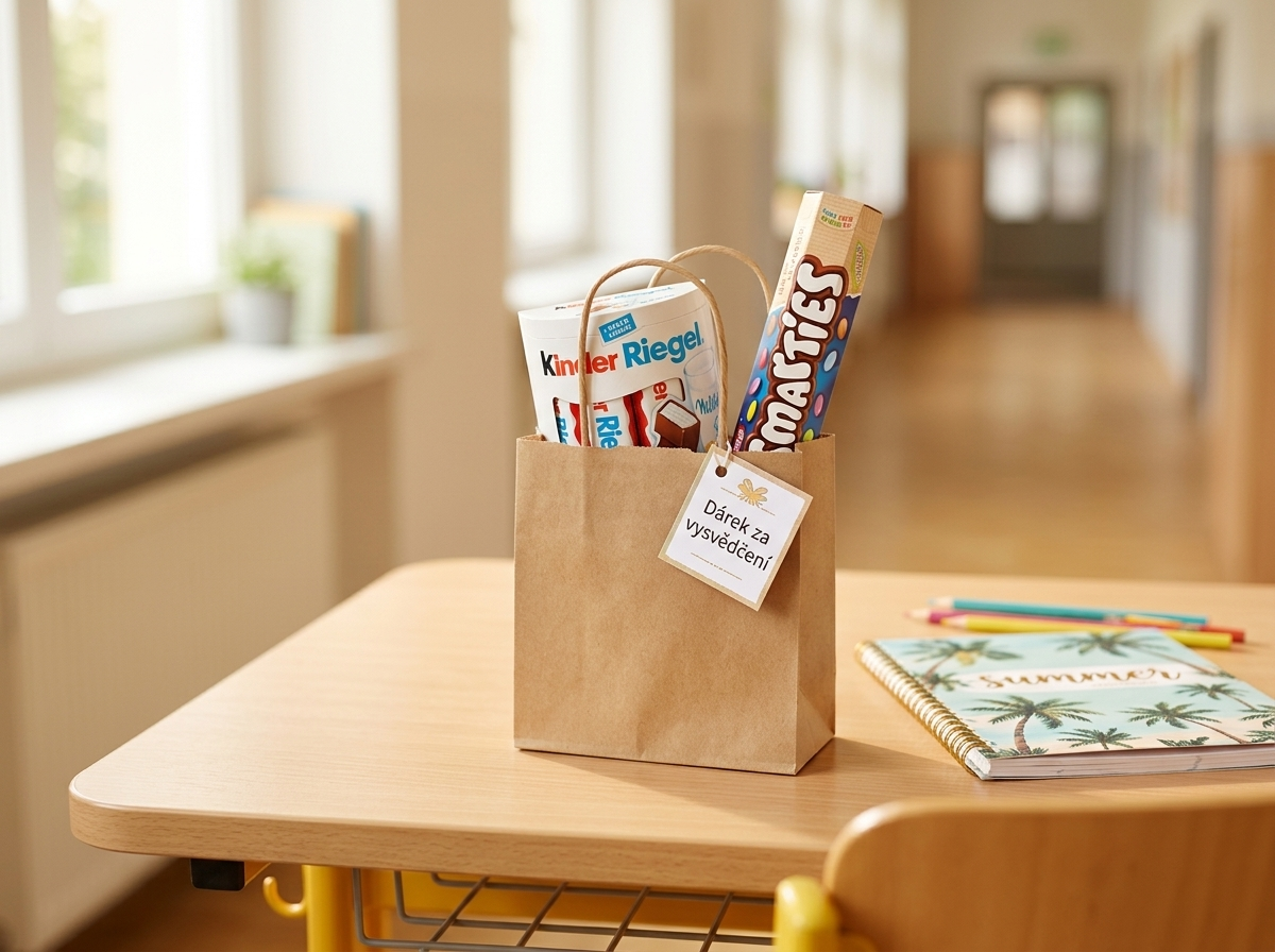 Malý dárek za vysvědčení s Kinder Riegel a Smarties