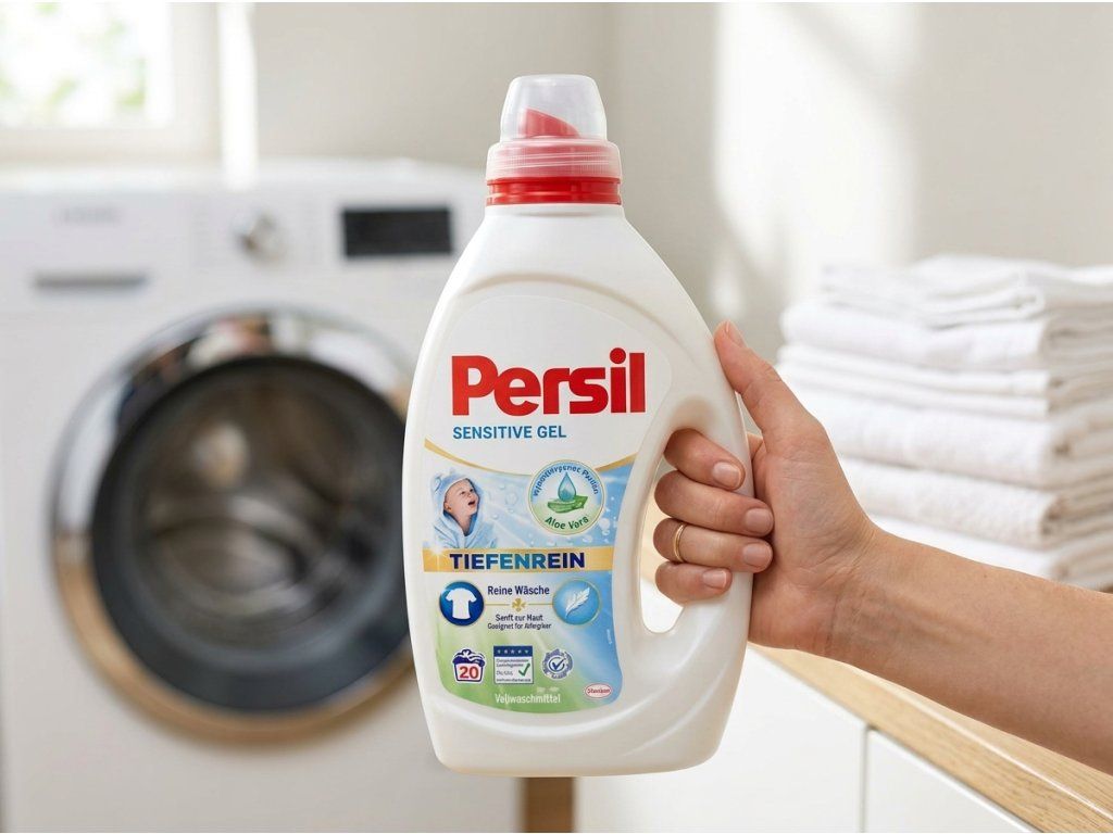 Persil Sensitive Gel - produkt v ruce