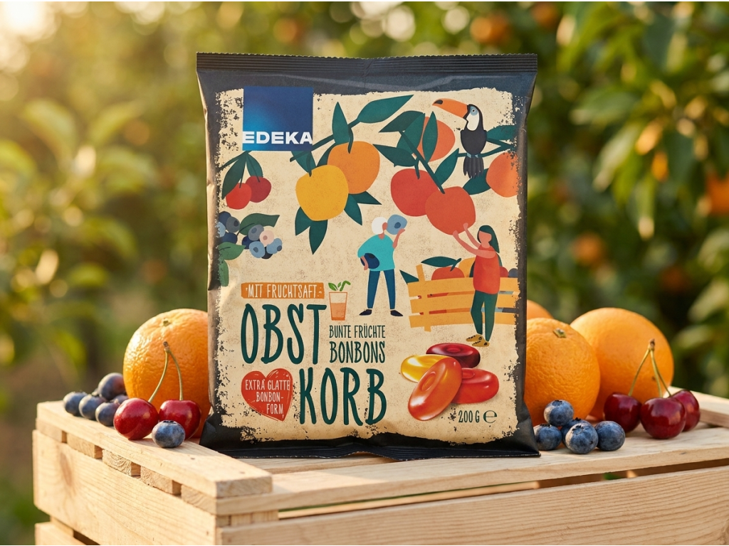 Edeka Pestré ovocné bonbony - ovoce v přírodě