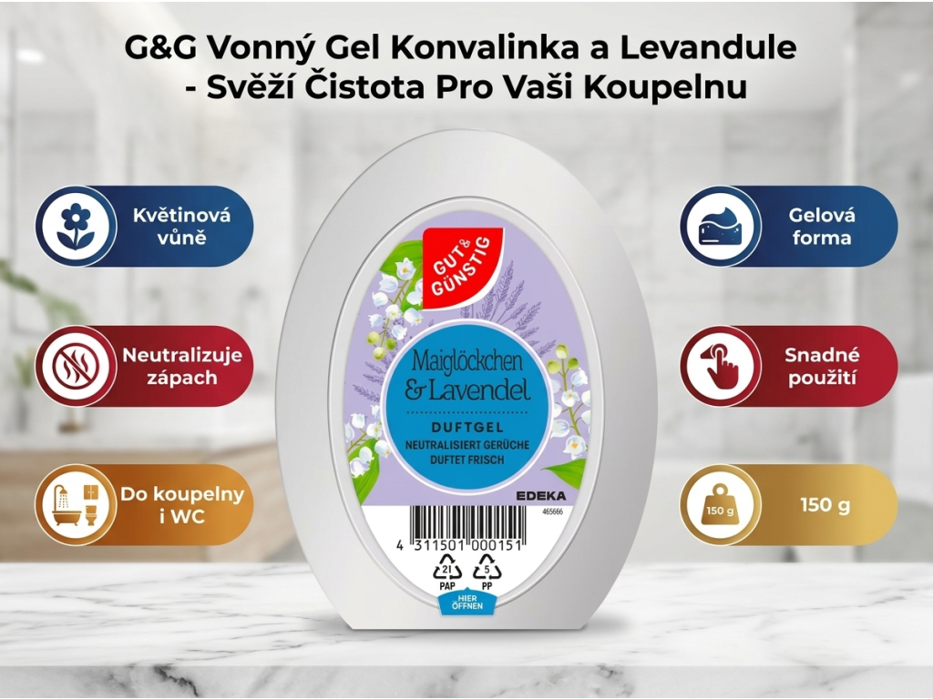 G&G vonný gel konvalinka a levandule - výhody produktu