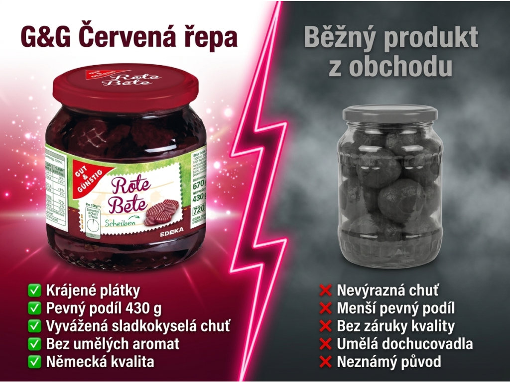 G&G Červená řepa plátky - srovnání