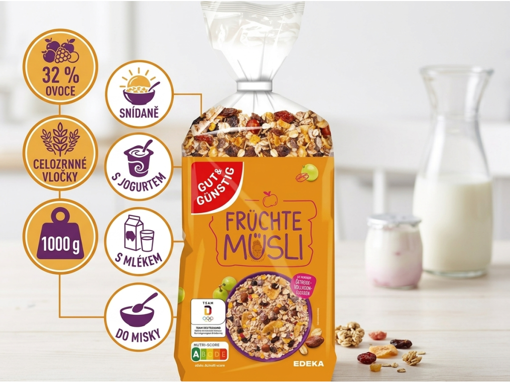 G&G ovocné müsli - přehled výhod