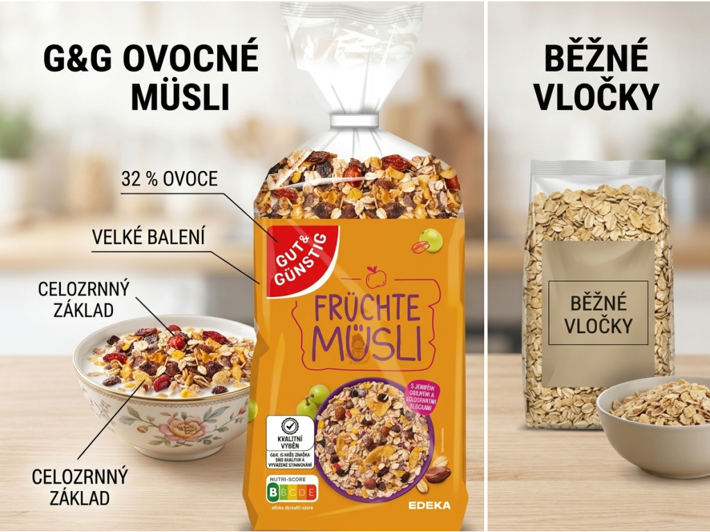 Srovnání G&G ovocného müsli