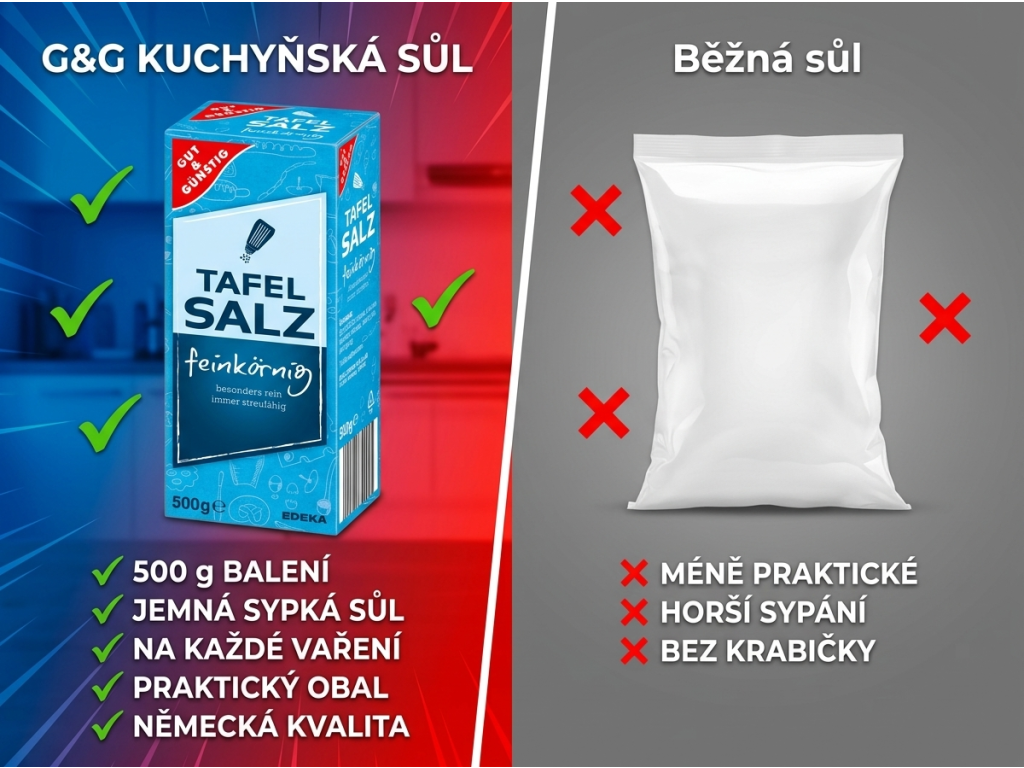 Srovnání G&G kuchyňské soli