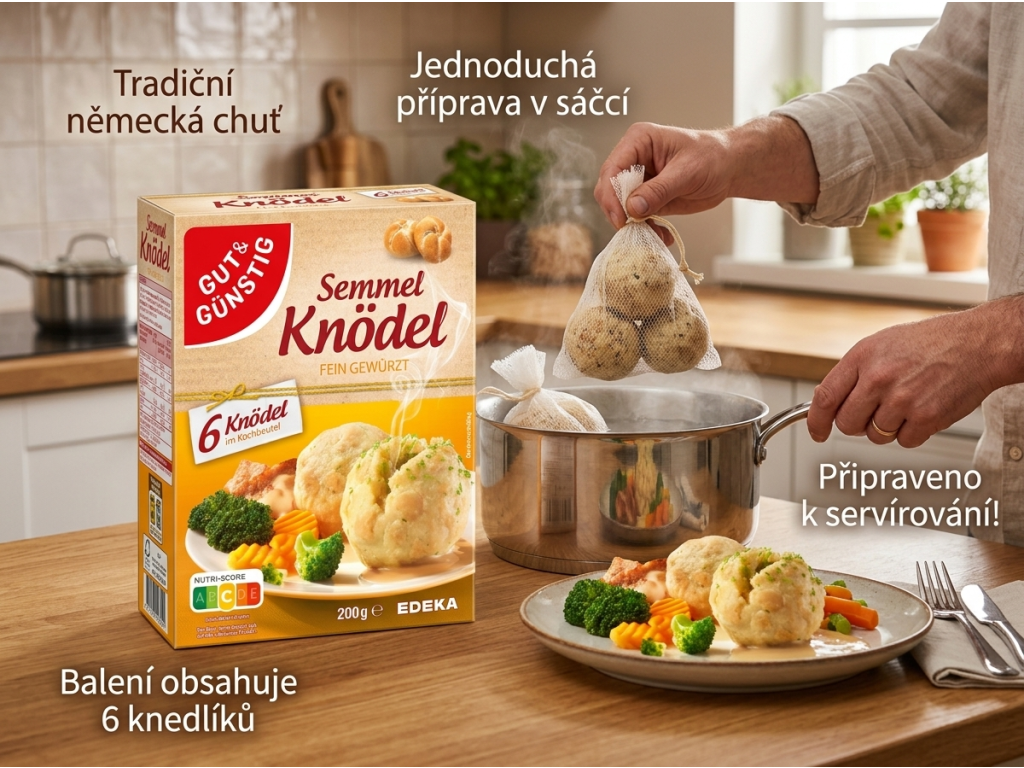 Vaření G&G houskových knedlíků