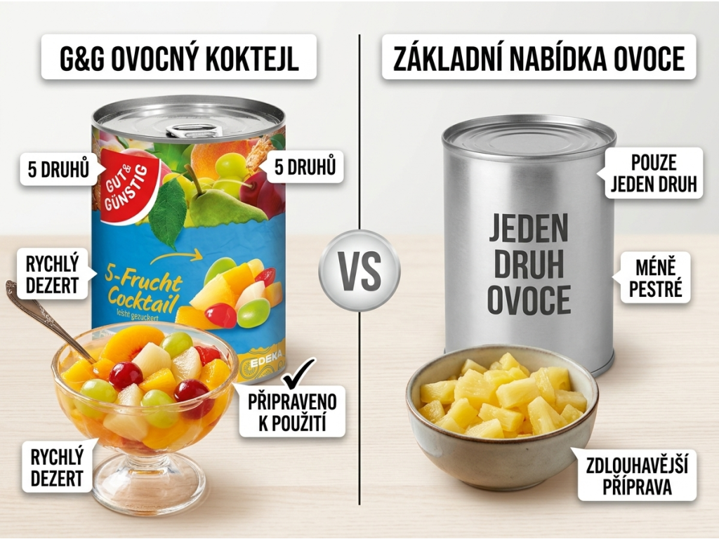 Srovnání G&G ovocného koktejlu