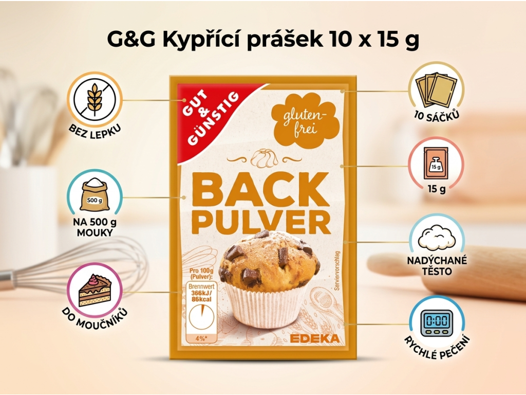 G&G Kypřící prášek - výhody