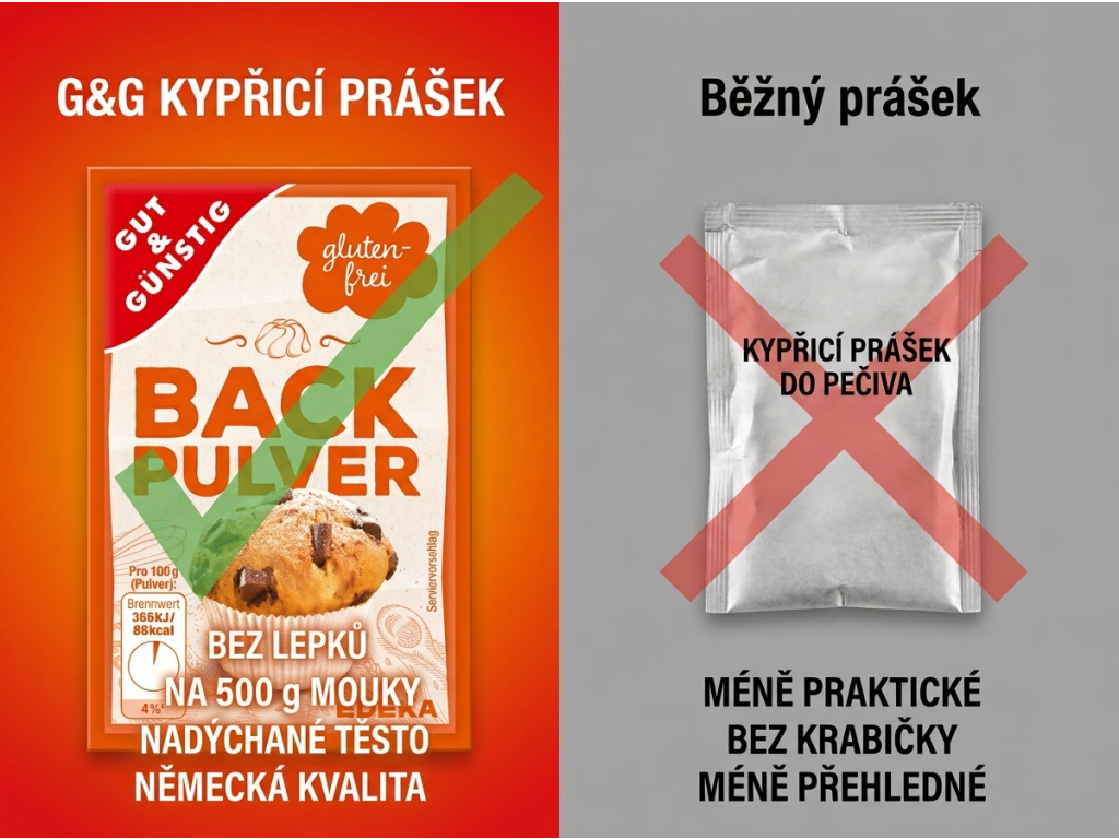 Srovnání G&G kypřicího prášku