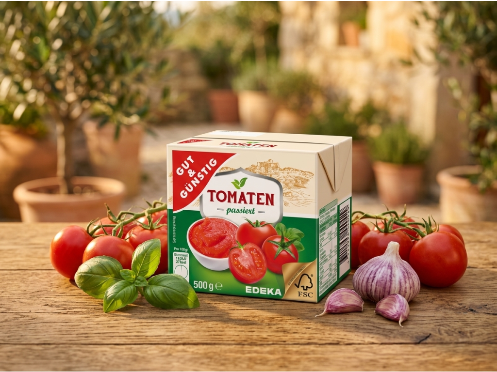 G&G Rajčata pasírovaná 500g - čerstvá rajčata a bazalka