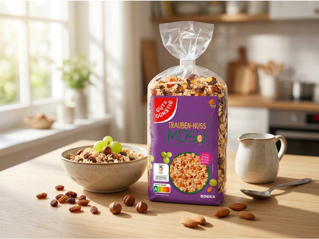 G&G oříškové müsli s rozinkami ke snídani