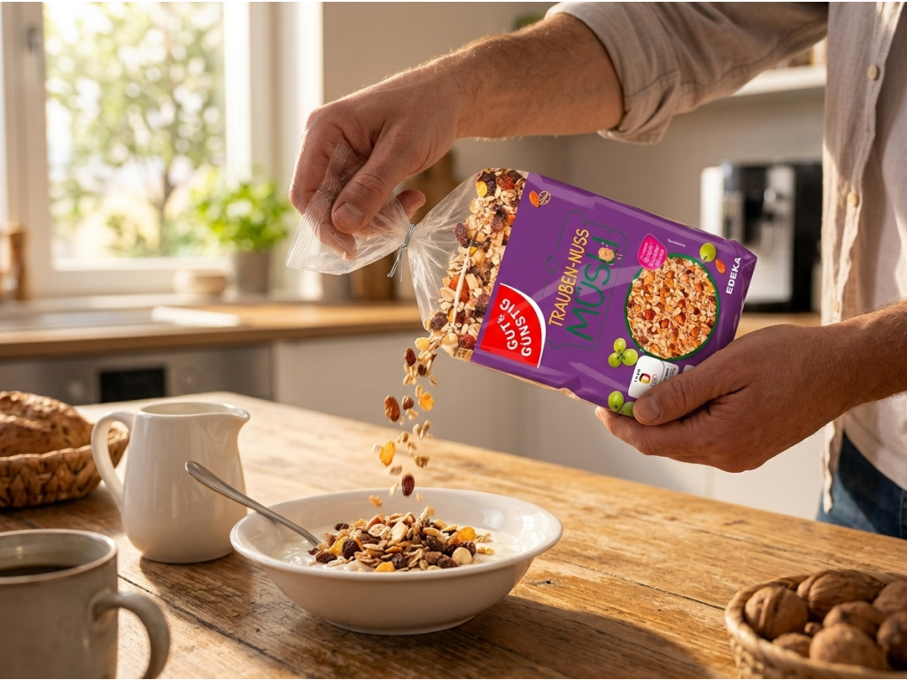 Použití G&G oříškového müsli s rozinkami