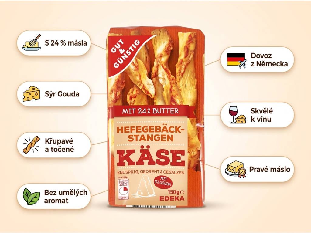 G&G Sýrové tyčinky - výhody a vlastnosti