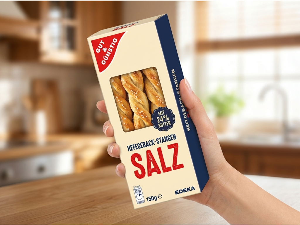 G&G Slané tyčinky z kynutého těsta v ruce