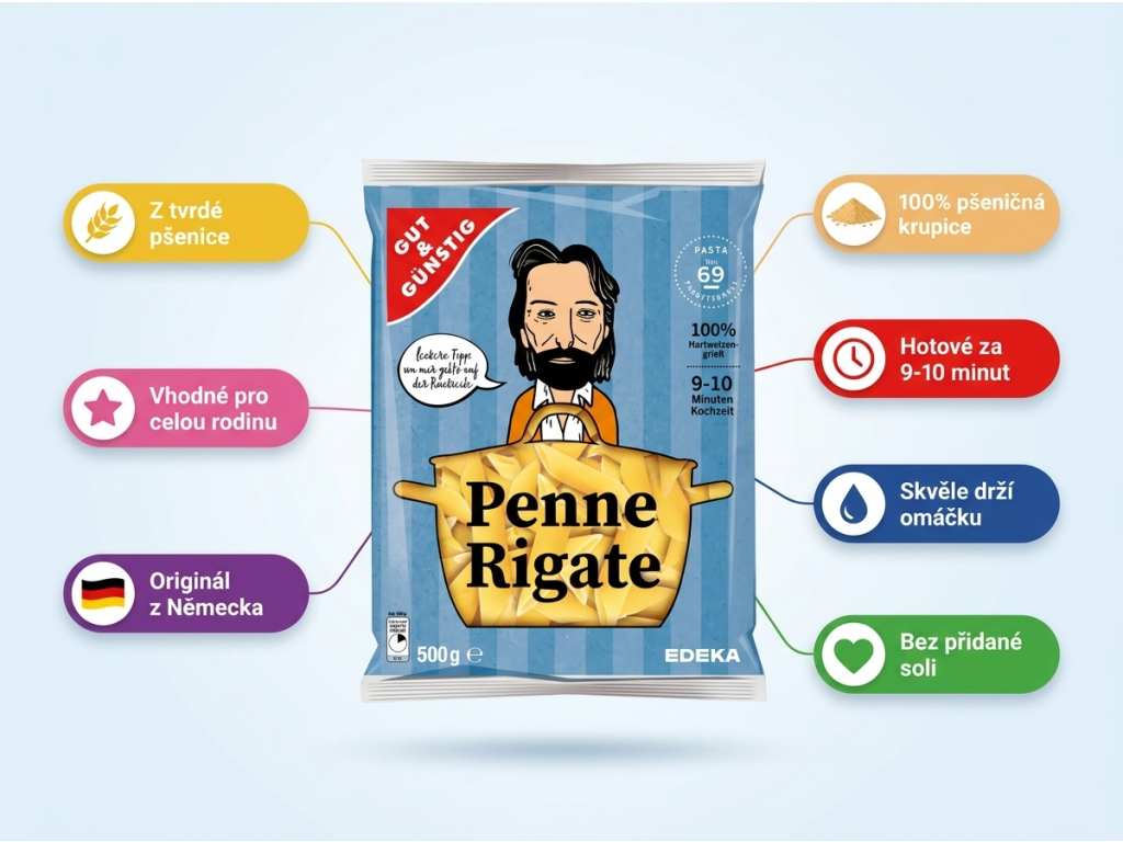 G&G Penne Rigate 500 g - přehled výhod