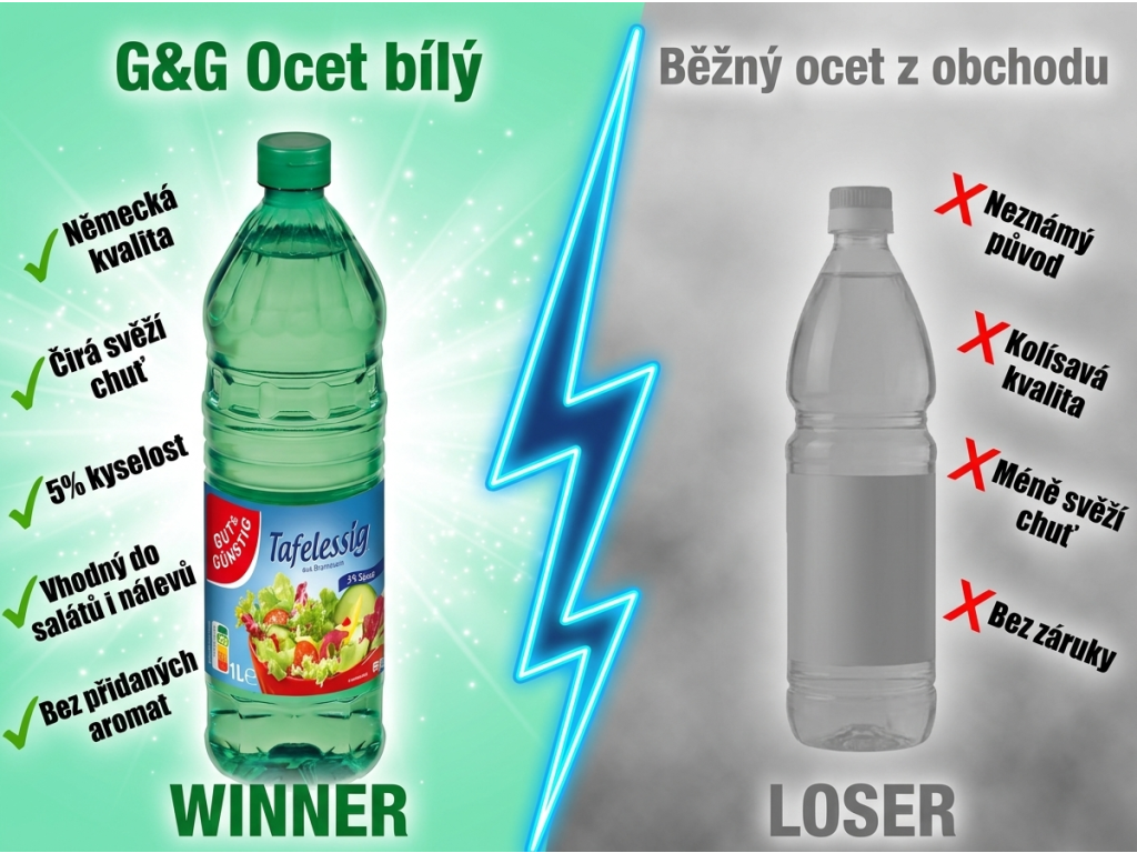 G&G Ocet bílý 1l - srovnání s běžným octem