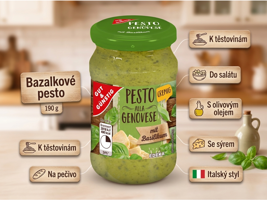 G&G bazalkové pesto - přehled výhod