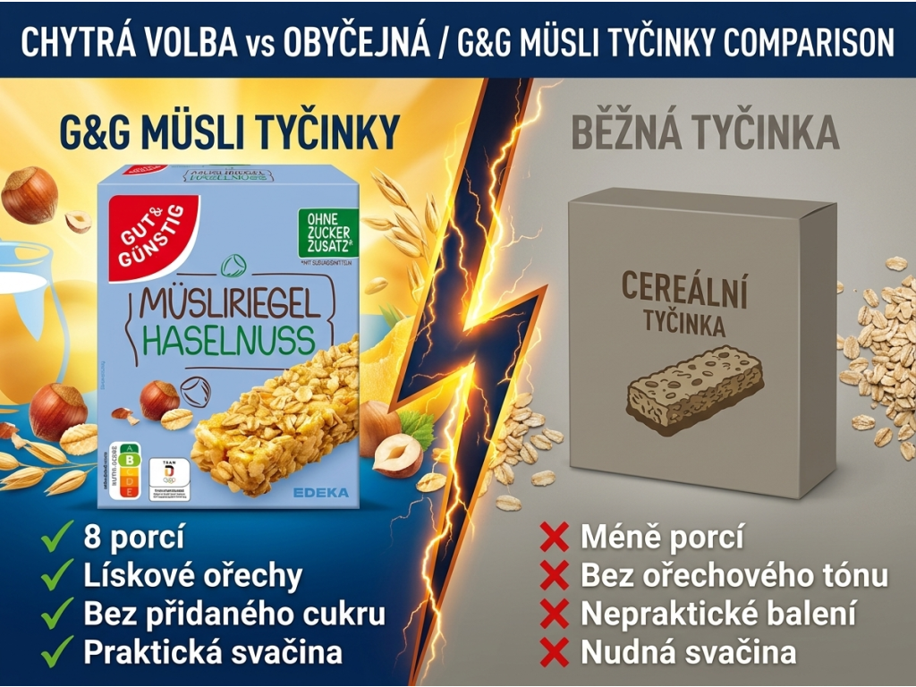 Srovnání G&G müsli tyčinek