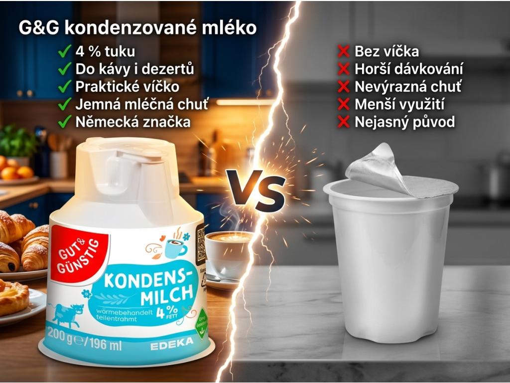 Srovnání G&G kondenzovaného mléka