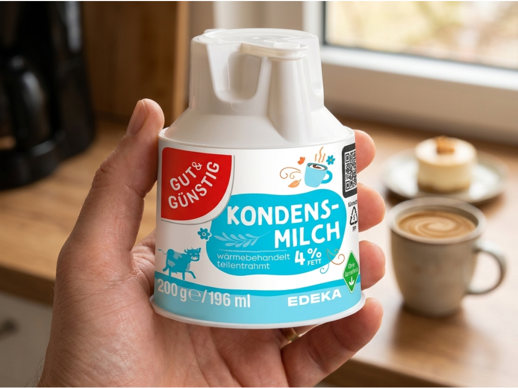 G&G kondenzované mléko v ruce