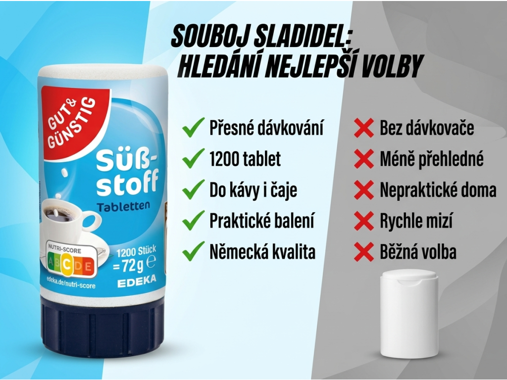 G&G Sladidlo s dávkovačem 1200 tablet - srovnání