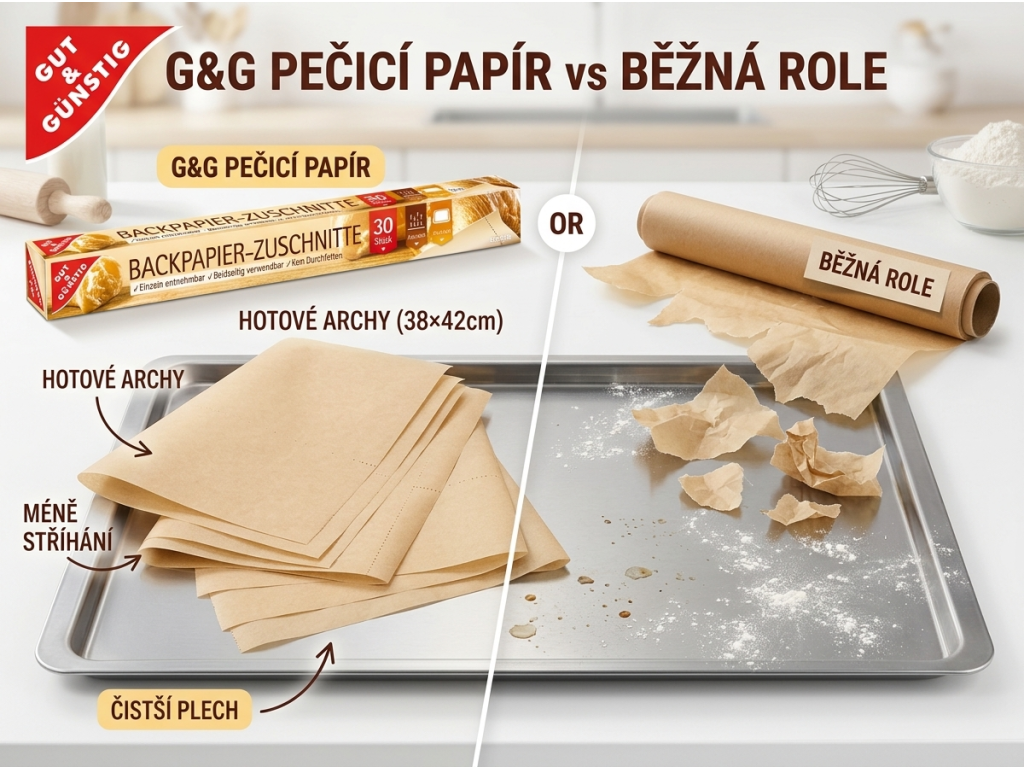 Srovnání G&G papíru na pečení