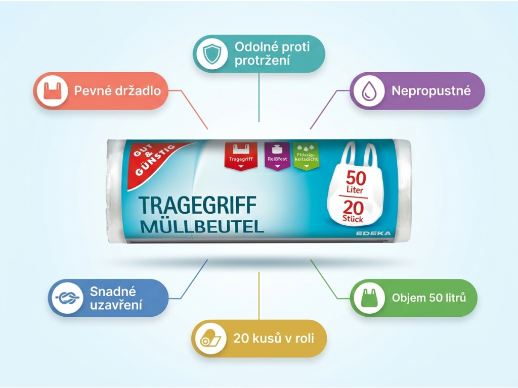G&G pytle na odpadky 50 l - přehled výhod