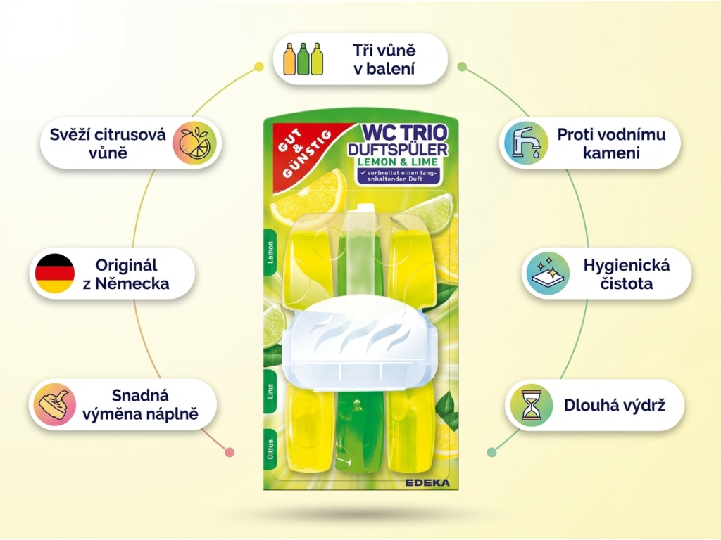 G&G WC TRIO Lemon & Lime infografika benefitů