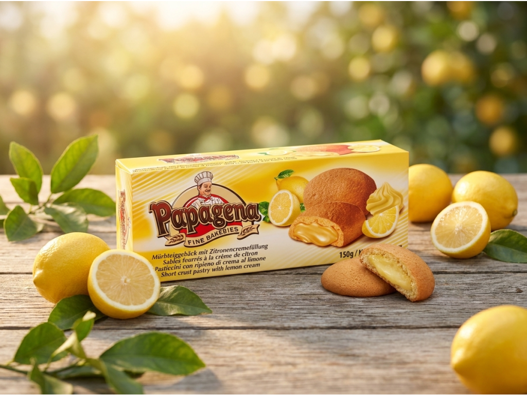 Papagena Piškoty s citronovou náplní v přírodním prostředí