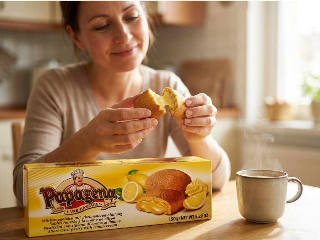 Papagena Piškoty s citronovou náplní - konzumace ke kávě
