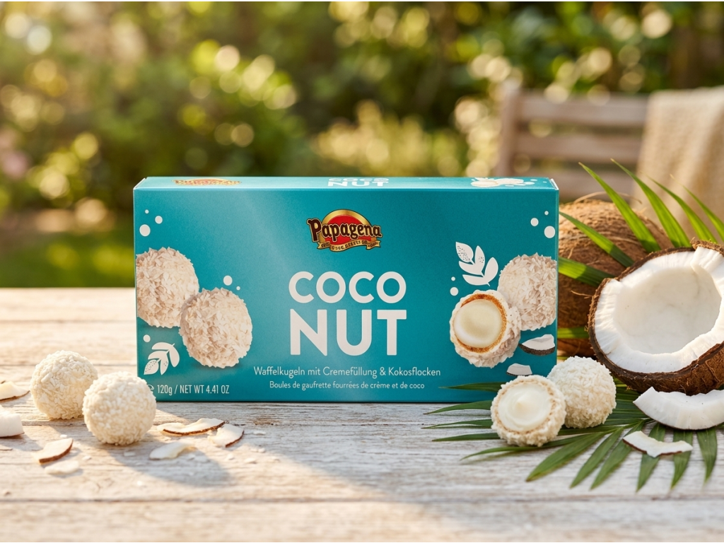 Papagena Coconut kuličky v přírodním kokosovém prostředí