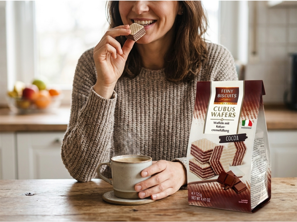 Biscuits vaflové oplatky s kakaovo-krémovou náplní 125 g - chvíle u kávy