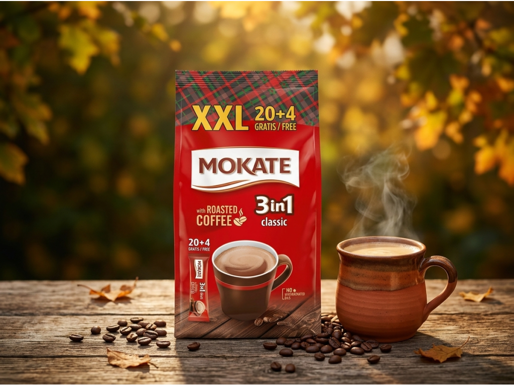 Mokate 3v1 Classic instantní káva v přírodním prostředí