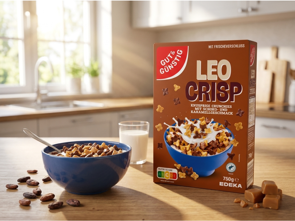 G&G Leo Crisp čokoládové cereálie s karamelem - snídaňový kontext
