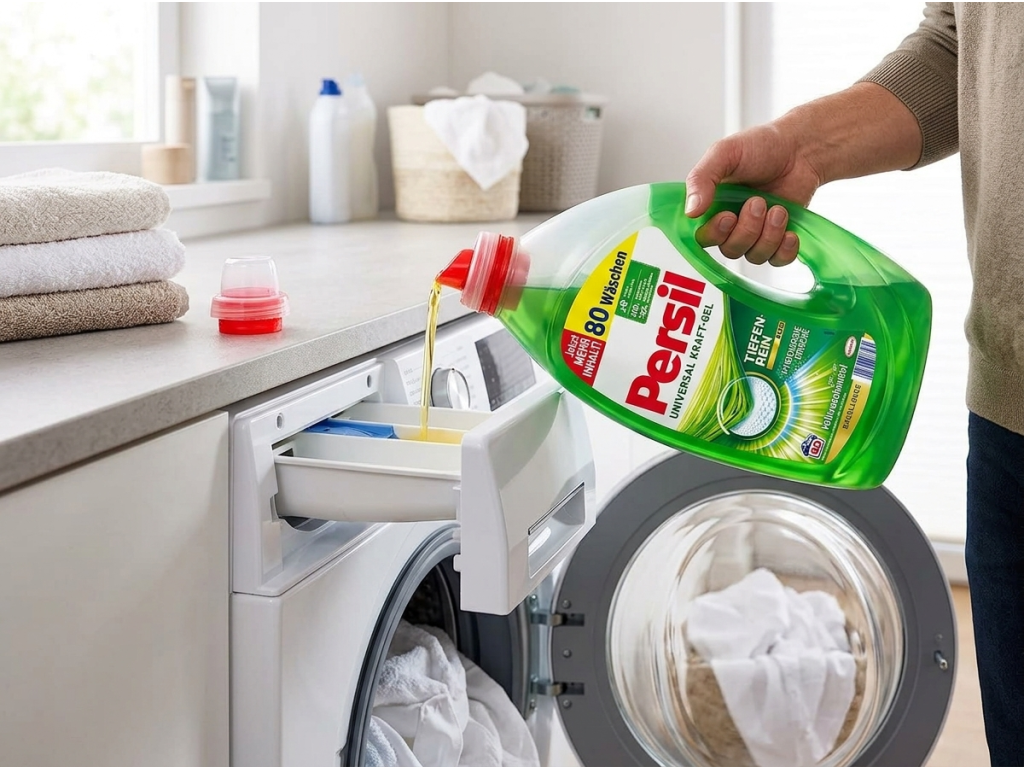 Persil prací gel při použití u pračky