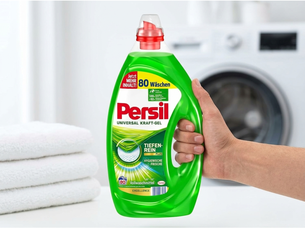 Persil prací gel v ruce