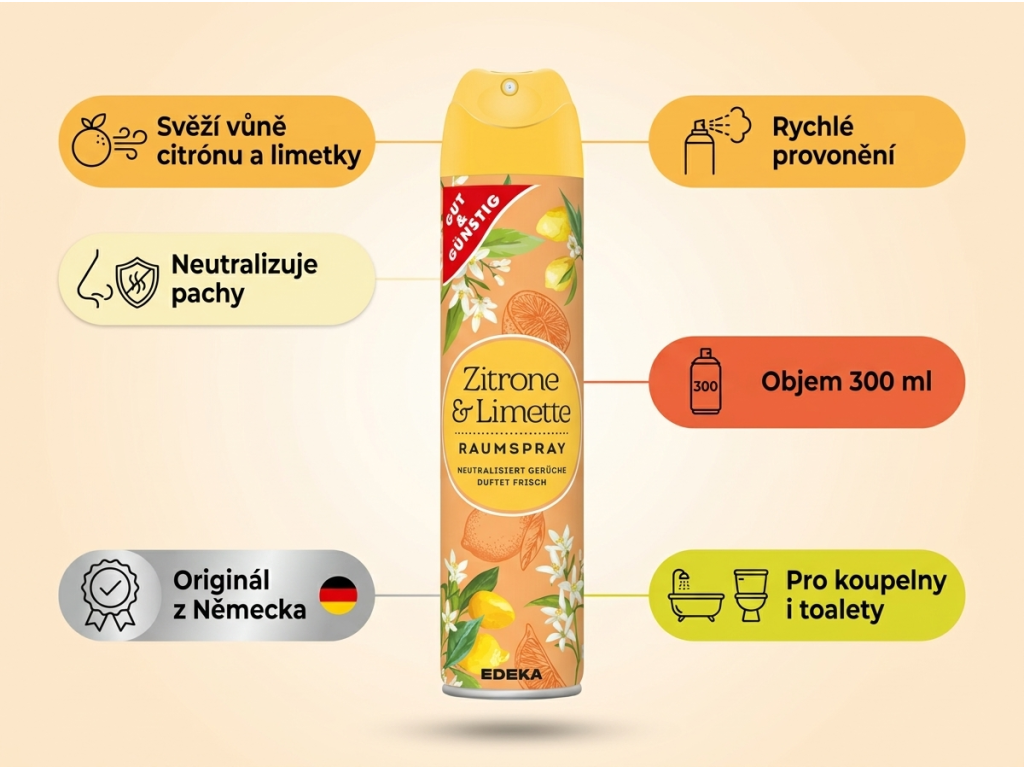 G&G Citrón a limetka osvěžovač vzduchu 300 ml - přehled výhod