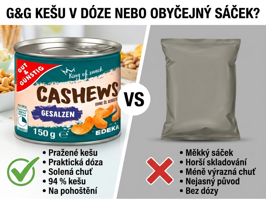 Srovnání G&G kešu oříšků