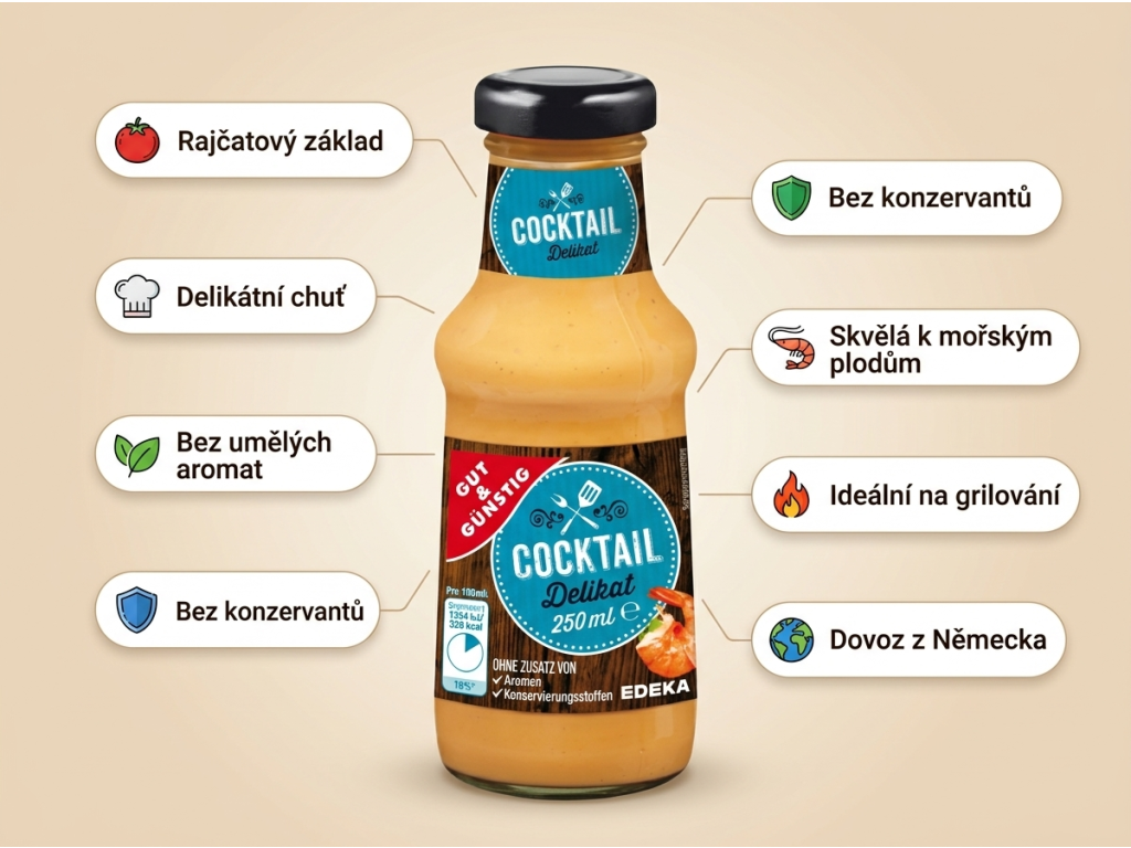 G&G koktejlová omáčka - přehled výhod