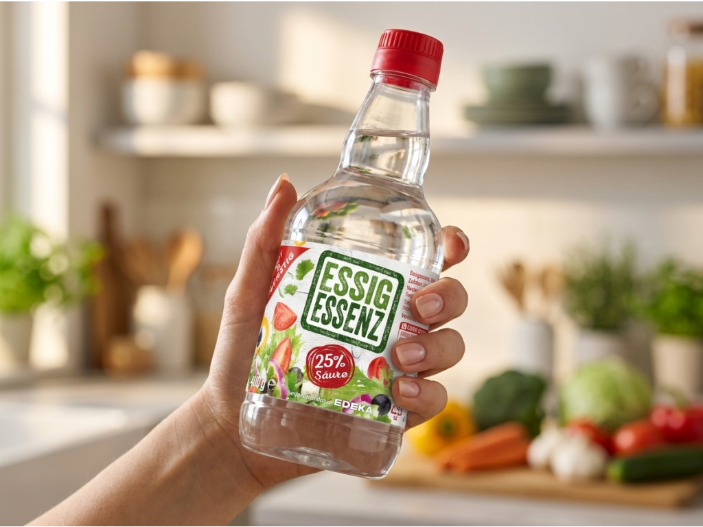 G&G octová esence 25% - láhev v ruce