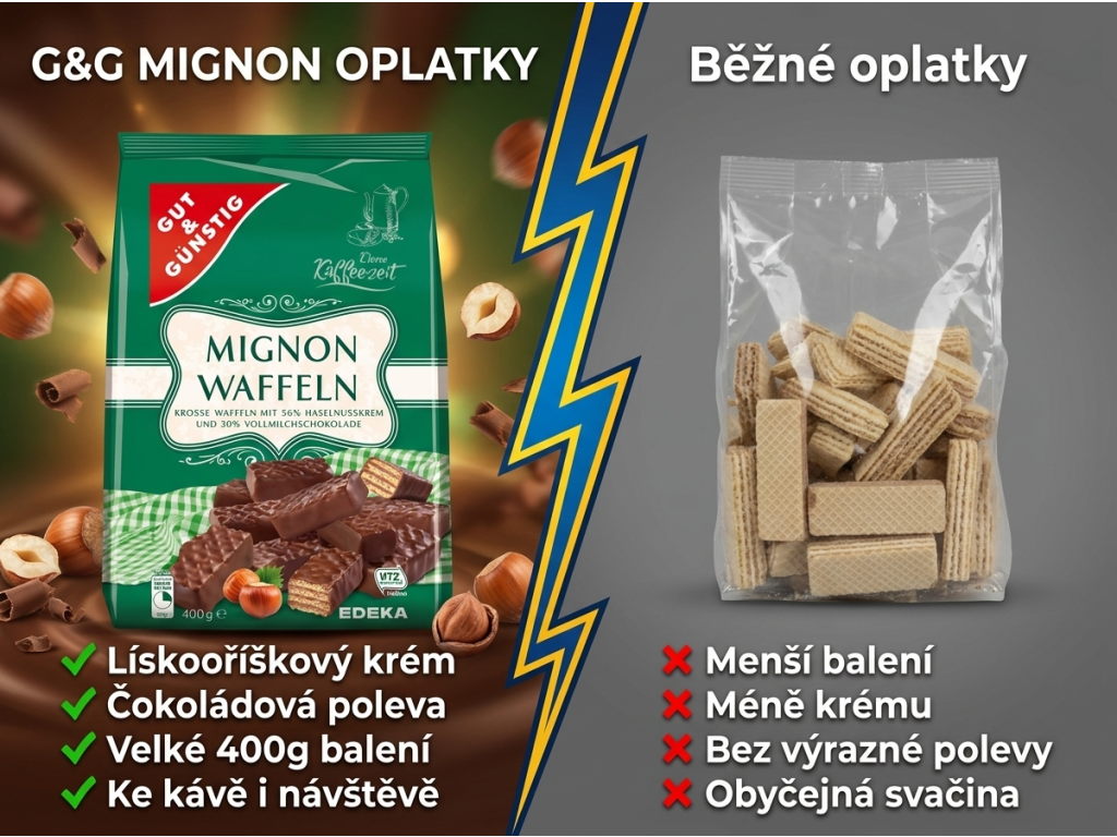 Srovnání G&G oplatků miňonek