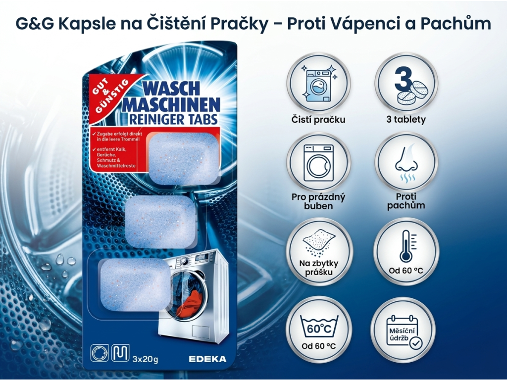 G&G kapsle na čištění pračky - výhody