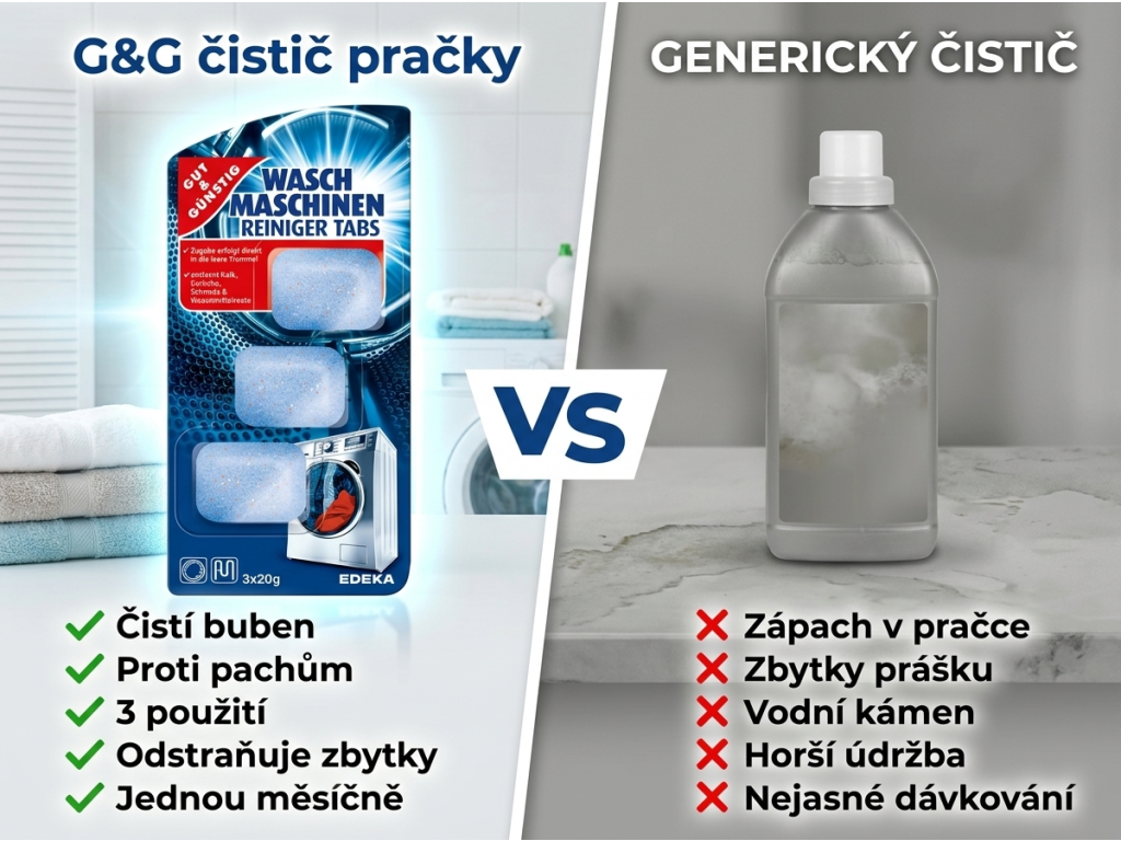 Srovnání G&G čističe pračky