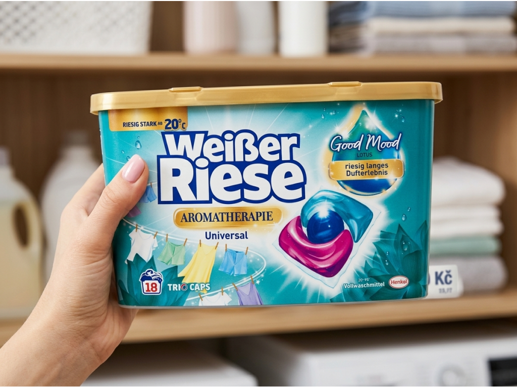 Weisser Riese Trio-Caps v ruce