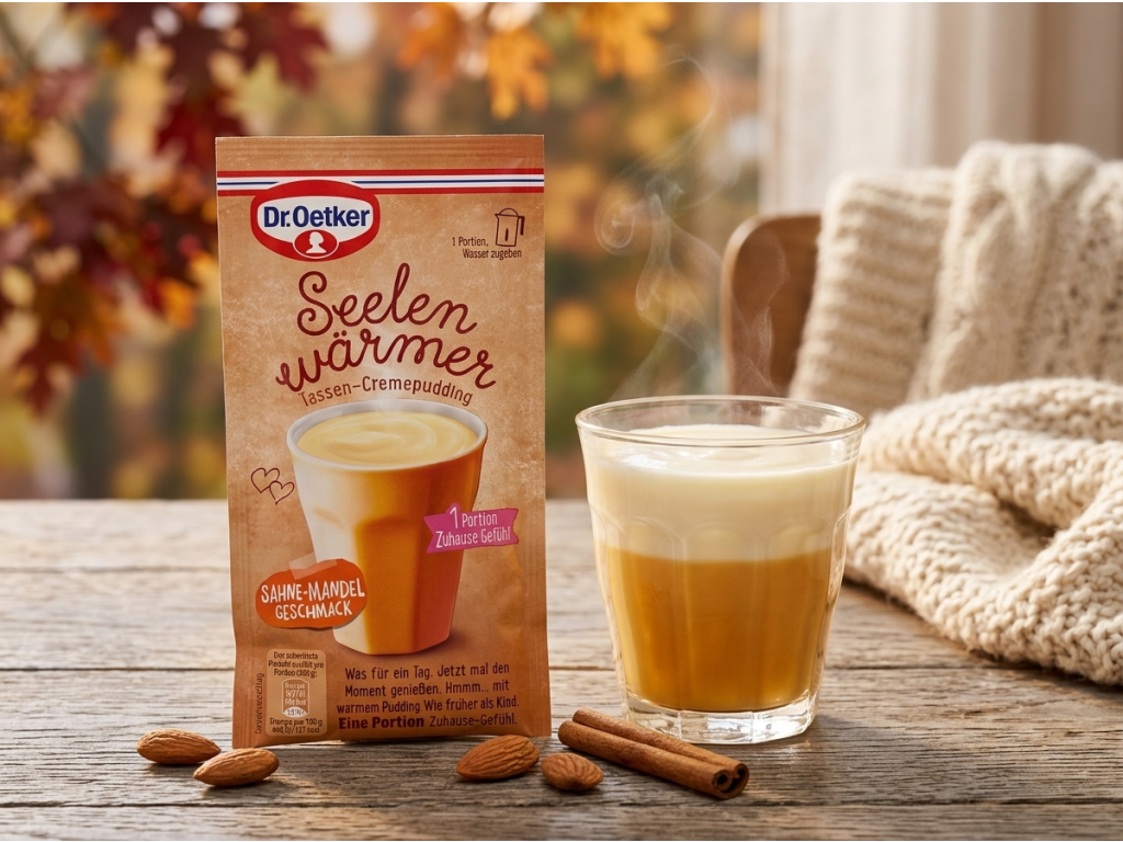 Dr. Oetker Seelenwärmer smetana-mandle - teplý dezert v hrníčku