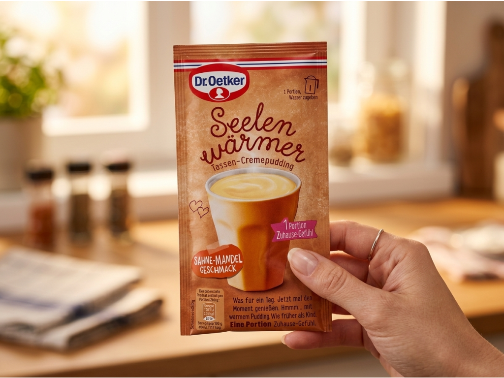 Dr. Oetker Seelenwärmer smetana-mandle v ruce