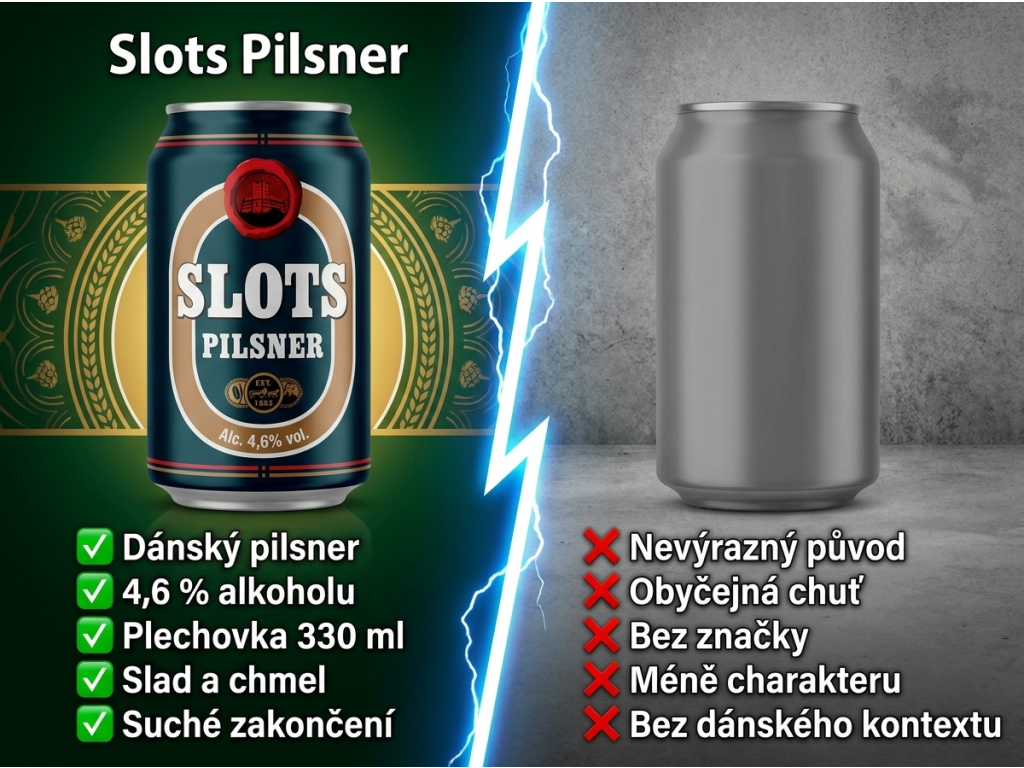 Srovnání Slots Pilsner s běžným pivem